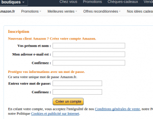 Enregistrement Amazon