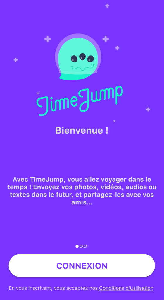 Página de inicio de sesión de la aplicación TimeJump