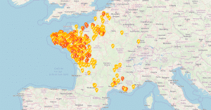 Mappa delle stazioni con carenza di carburante