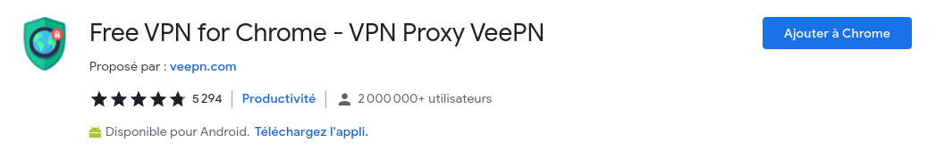 VPN grátis para Chrome - Proxy VPN VeePN - Extensão do Google Chrome