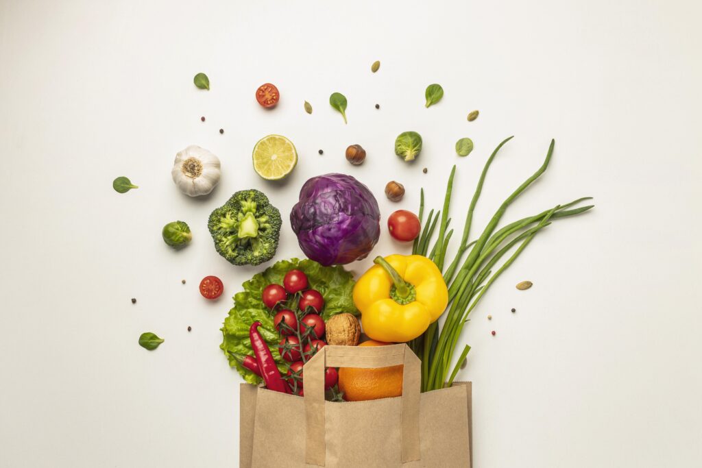 Bag full of vegetables